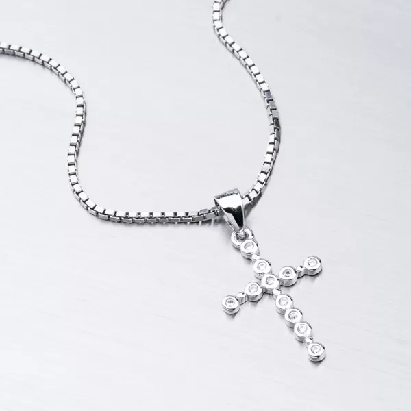 Dámský přívěsek stříbro 925 zirkon křížek HST-13184