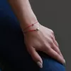 Kabbalah červený náramek proti uhranutí stříbrný kulatý 13005.3