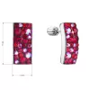 Stříbrné visací náušnice se Swarovski krystaly červený obdélník 31303.3 cherry