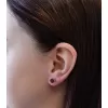 Stříbrné náušnice pecka se Swarovski krystaly červené kulaté 31113.3 ruby