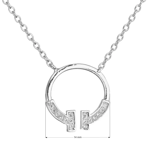 Stříbrný náhrdelník se zirkonem v bílé barvě 12040.1