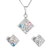 Sada šperků s krystaly Swarovski náušnice, řetízek a přívěsek ab efekt kosočtverec 39126.2