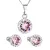 Sada šperků s krystaly Swarovski náušnice, řetízek a přívěsek růžové kulaté 39352.3 light rose