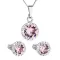 Sada šperků s krystaly Swarovski náušnice, řetízek a přívěsek růžové kulaté 39352.3 light rose