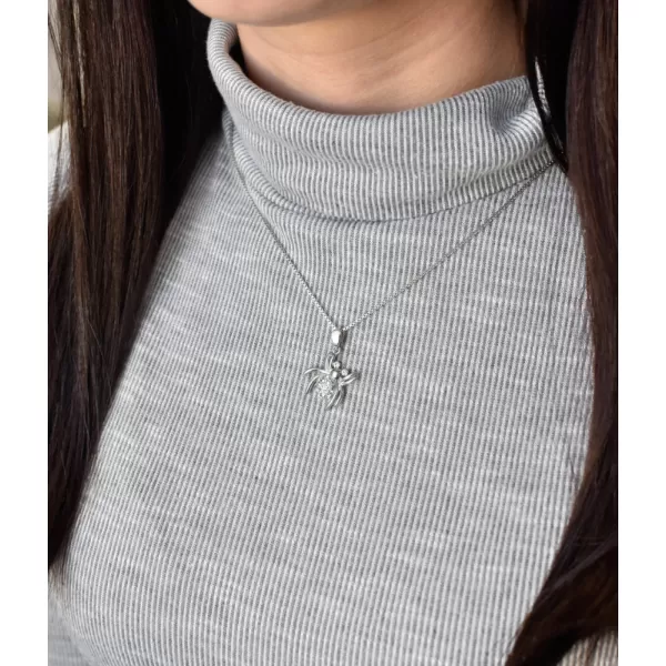 Stříbrný přívěsek s krystaly Swarovski bílý pavouk 34220.1