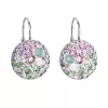 Stříbrné náušnice visací s krystaly Swarovski mix barev kulaté 31176.3 sakura
