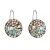 Stříbrné náušnice visací s krystaly Swarovski mix barev kulaté 31176.4 chameleon