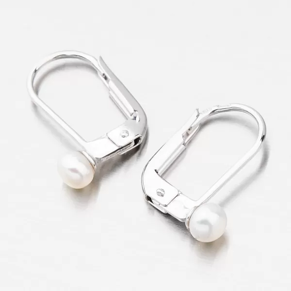 Dámské náušnice bílé zlato 585 perly v bílém s perličkou 52GZ-8019B-KL