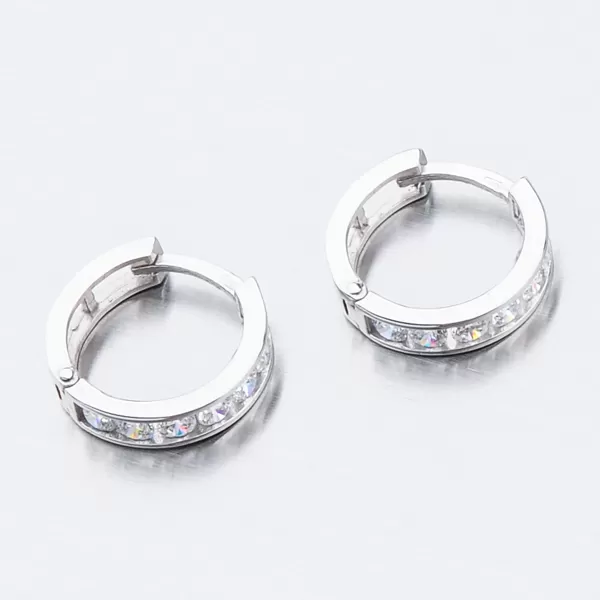 Dětské náušničky bílé zlato 585 zirkon kroužky 52GZ-3345BBB