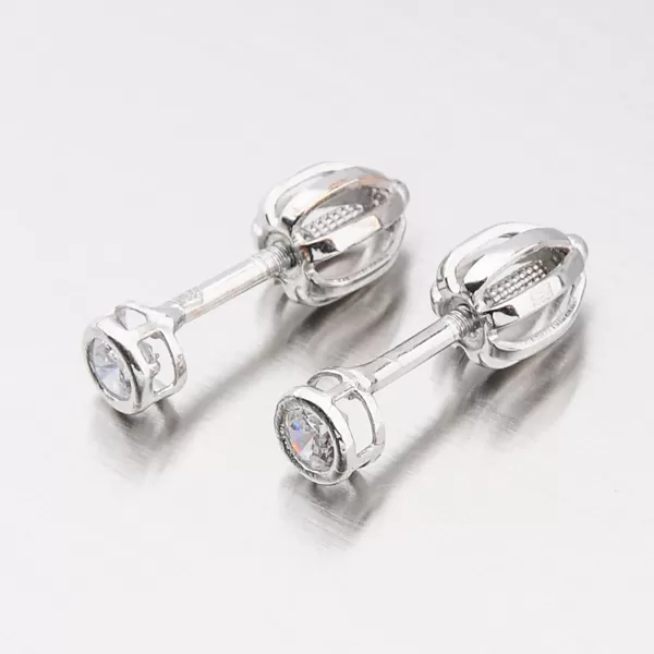 Dámské náušnice bílé zlato 585 zirkon v jednoduchém designu 52GZ-62231B-SR