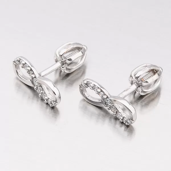 Zlaté náušnice pecky nekonečno v bílém zlatě 52GZ-60149B-SR