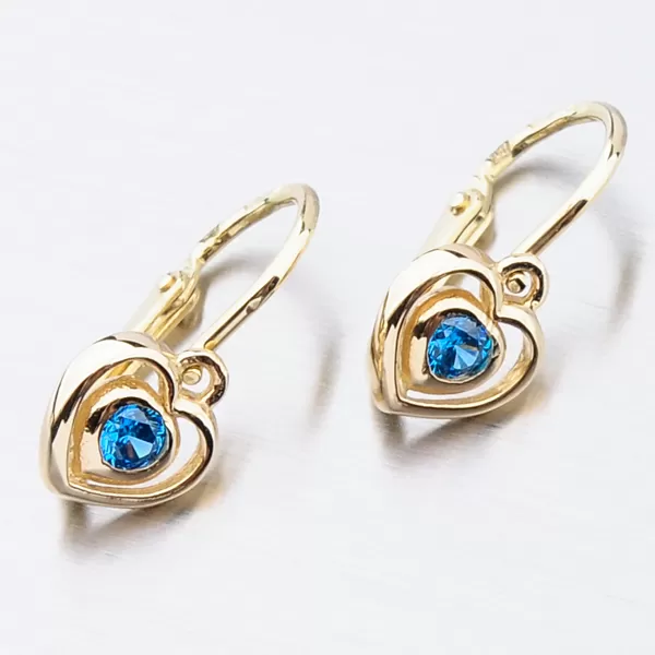 Dětské náušničky žluté zlato 585 zirkon 52DN-2752ZM