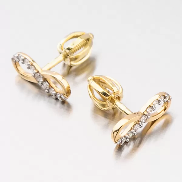 Zlaté náušnice pecky nekonečno v žlutém zlatě 52GZ-60149Z-SR