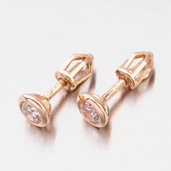 Dámské náušnice růžové zlato 585 zirkon 52DZ-8003CV-SR