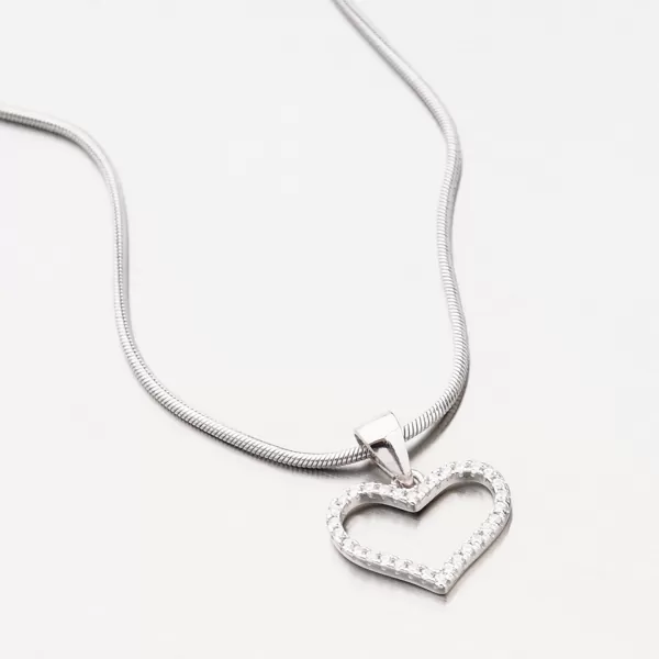 Stříbrný přívěsek srdce HST-13232