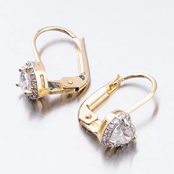 Dámské náušnice žluté zlato 585 zirkon 52GZ-8015ZBB-KL