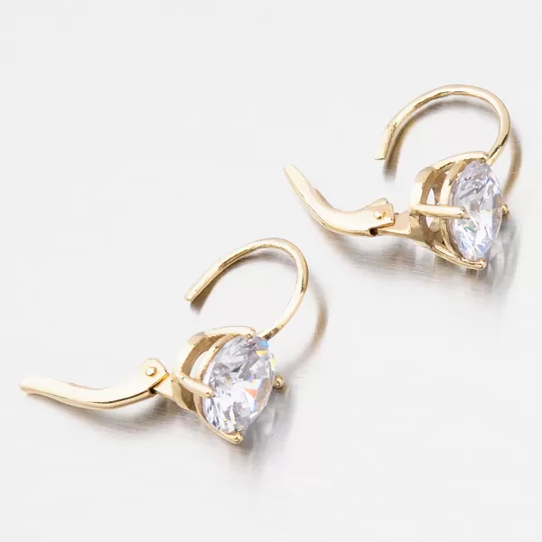 Dámské náušnice žluté zlato 585 zirkon v žlutém 663P-120613