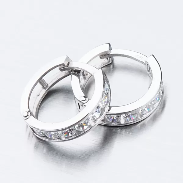 Dětské náušničky bílé zlato 585 zirkon kroužky 52GZ-3345BBB