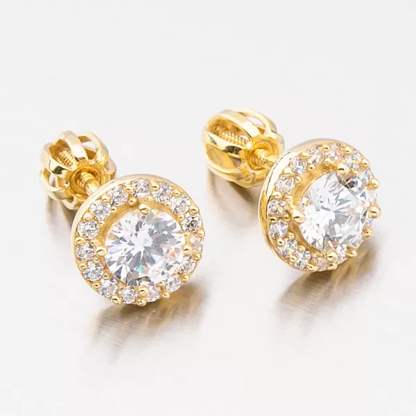 Dámské náušnice žluté zlato 585 zirkon v designu 52GZ-60168Z-SR