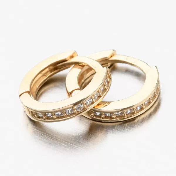 Dětské náušničky bílé zlato 585 kroužky se zirkony 52GZ-3342ZBB