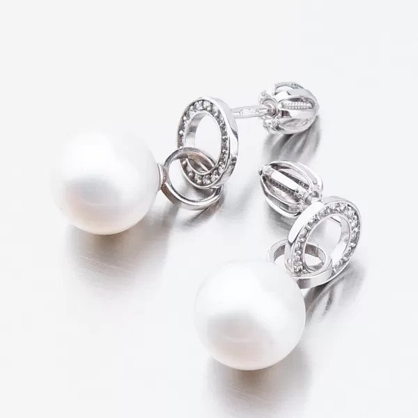 Dámské náušnice žluté zlato 585 visací s perla 52GZ-3123B