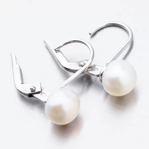 Dámské náušnice bílé zlato 585 perly s bílá 52GZ-8002B-KL