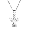 Stříbrný náhrdelník anděl se Swarovski krystaly bílý 32078.1