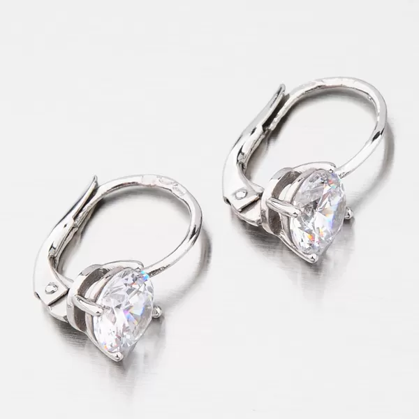 Dámské náušnice bílé zlato 585 zirkon visací 668P-120628