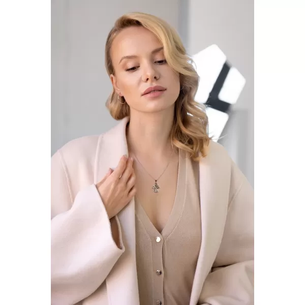 Stříbrný náhrdelník anděl se Swarovski krystaly bílý 32076.1 