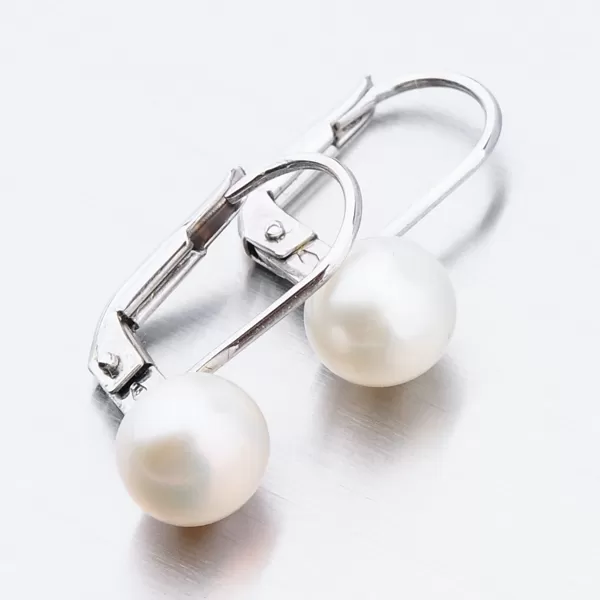 Dámské náušnice bílé zlato 585 perly s bílá 52GZ-8002B-KL