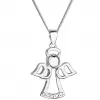 Stříbrný náhrdelník anděl se Swarovski krystaly bílý 32076.1 
