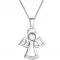Stříbrný náhrdelník anděl se Swarovski krystaly bílý 32076.1 