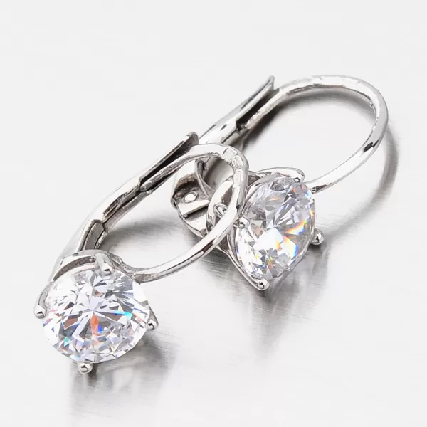 Dámské náušnice bílé zlato 585 zirkon visací 668P-120628