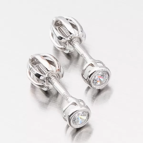 Dámské náušnice bílé zlato 585 zirkon v jednoduchém designu 52GZ-62231B-SR