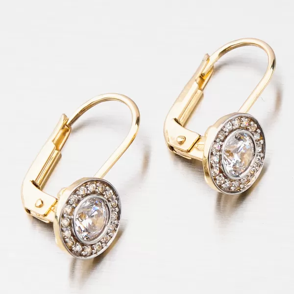 Dámské náušnice visací ve žlutém zlatě 52GZ-8028Z-KL