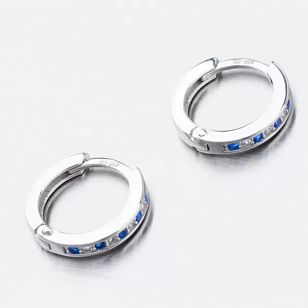 Dětské náušničky bílé zlato 585 kroužky se zirkony 52GZ-3344BTM