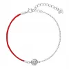 Kabbalah náramek proti uhranutí stříbrný kulatý krystaly 13004.3 červený
