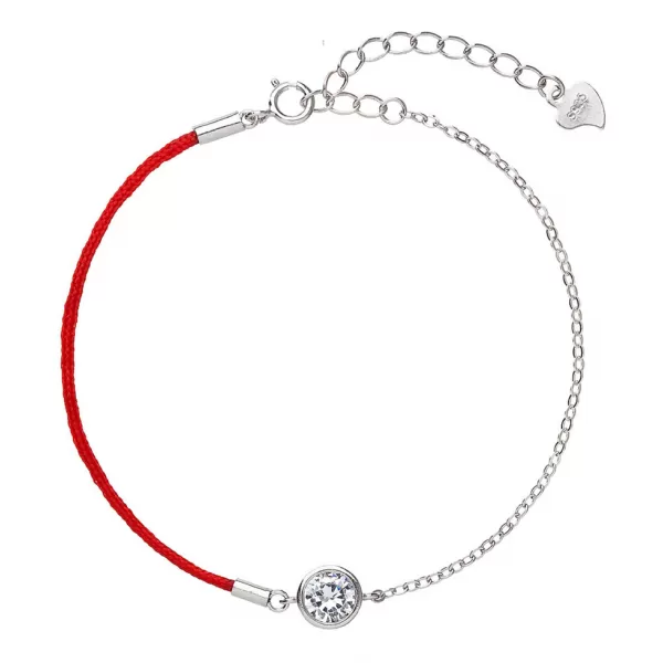 Kabbalah náramek proti uhranutí stříbrný kulatý krystaly 13004.3 červený