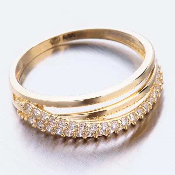 Zlatý prsten se zirkony 51GZ-3352Z