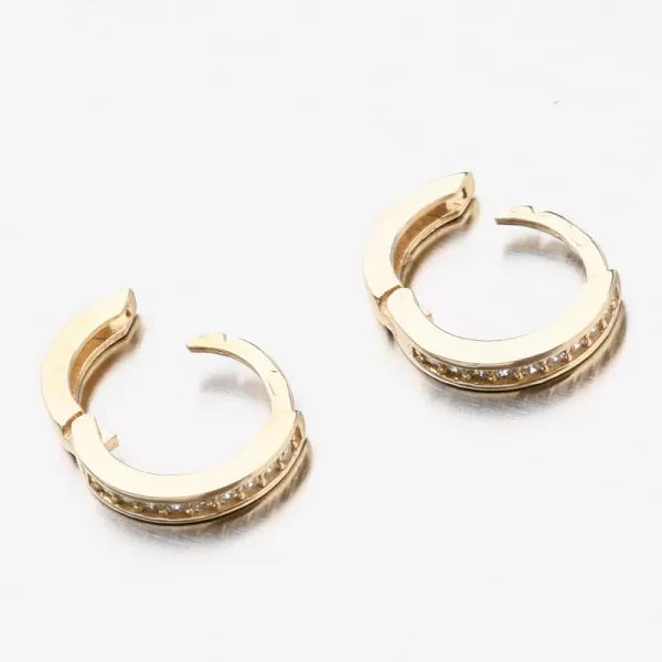 Dětské náušničky bílé zlato 585 kroužky se zirkony 52GZ-3342ZBB