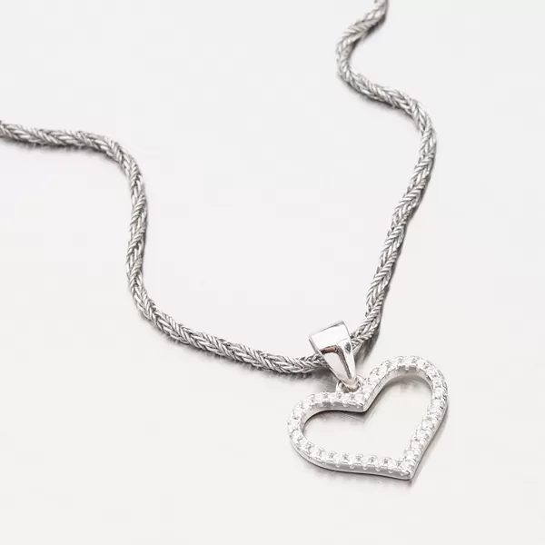 Stříbrný přívěsek srdce HST-13232