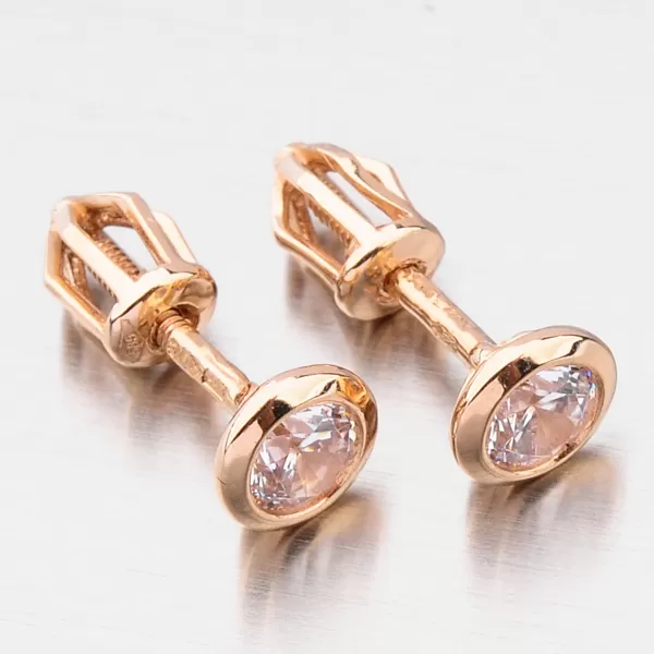 Dámské náušnice růžové zlato 585 zirkon 52DZ-8003CV-SR