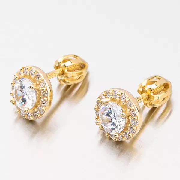 Dámské náušnice žluté zlato 585 zirkon v designu 52GZ-60168Z-SR