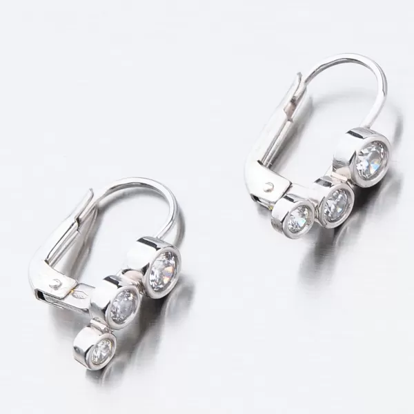 Náušnice se zirkony v briliantovém brusu 52GZ-8030B-KL