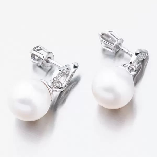 Dámské náušnice bílé zlato 585 perly visací 52GZ-3125B