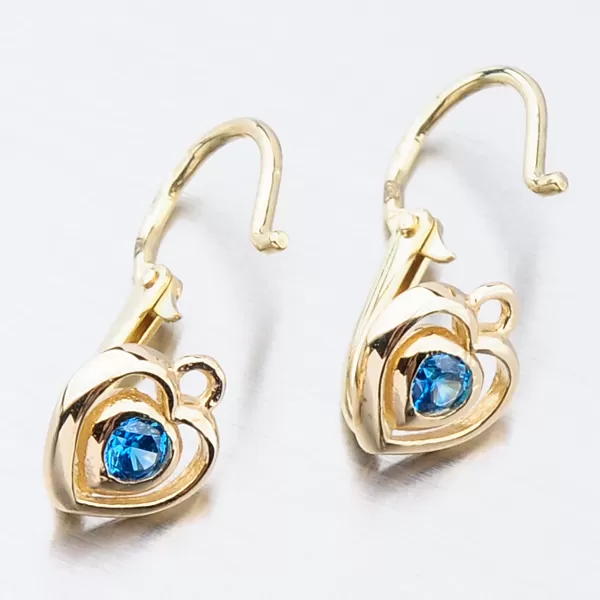 Dětské náušničky žluté zlato 585 zirkon 52DN-2752ZM