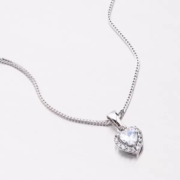 Dámský přívěsek bílé zlato 585 zirkon srdce 53GZ-8016BBB
