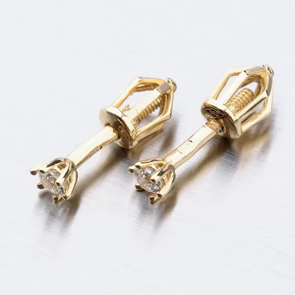 Dámské náušnice žluté zlato 585 zirkon 52DZ-8020Z-ZIR