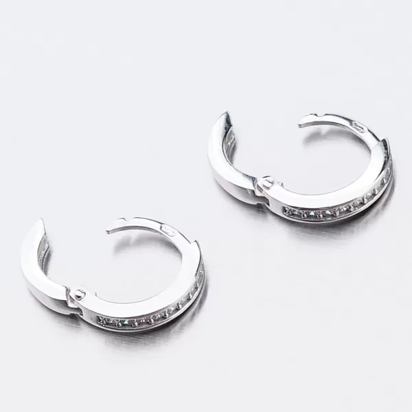 Dětské náušničky bílé zlato 585 kroužky se zirkony 52GZ-3342BBB