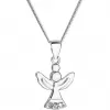 Stříbrný náhrdelník anděl se Swarovski krystaly bílý 32078.1